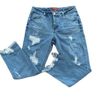 Caffeine Distressed blue jeans